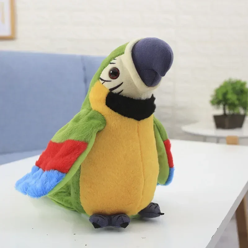 (20 Cm) Peluche De Guacamayo Parlante Que Repite Tus Palabras Y Tiene Grabación Electrónica.