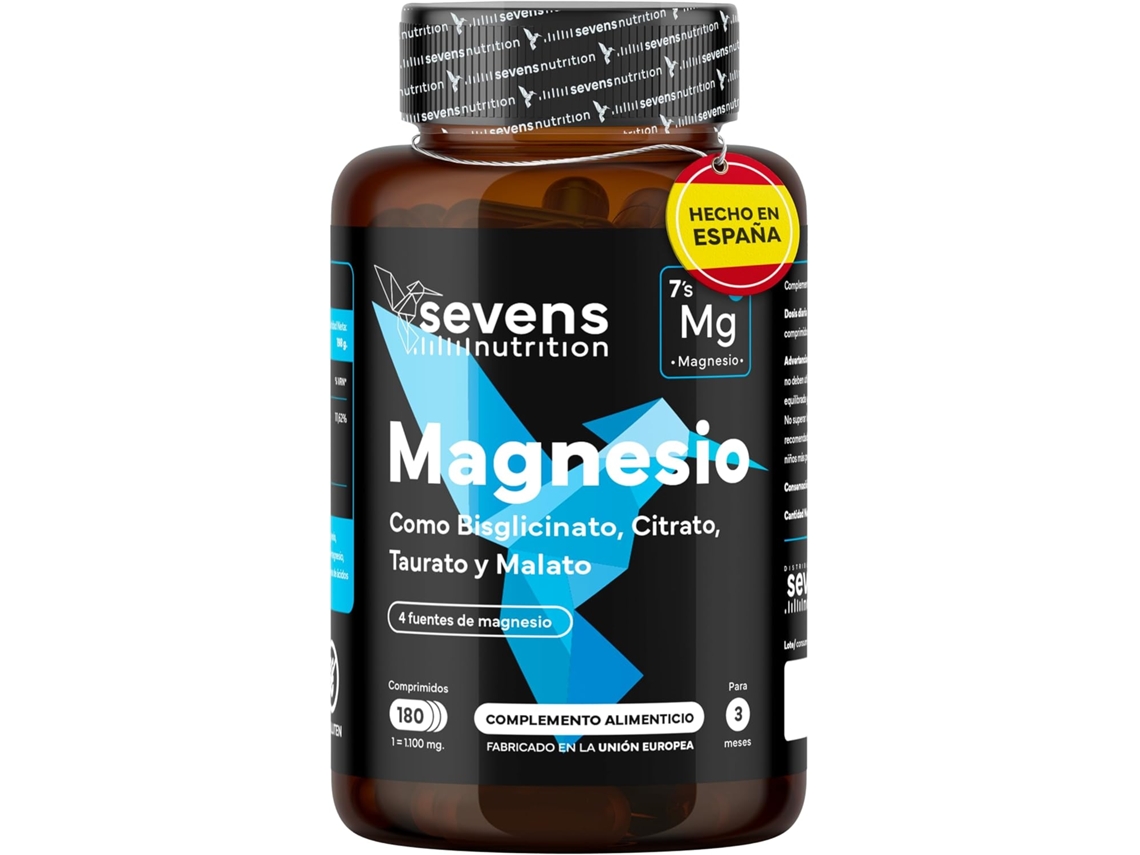 Sevens Nutrition Magnesio. Músculos más fuertes, menos calambres y fatiga.