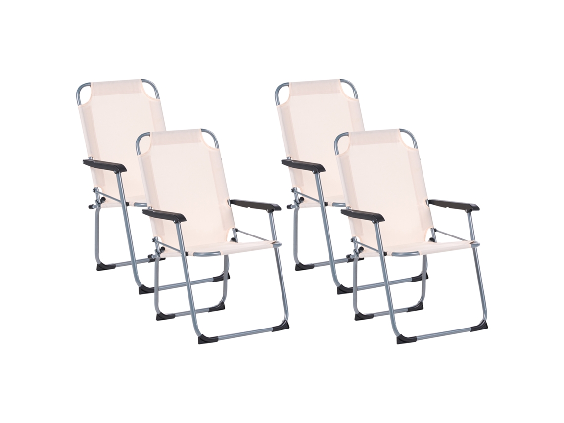 Juego de 4 losas de jardín Beliani Galatsi de acero beige (52 x 55 x 88 cm)