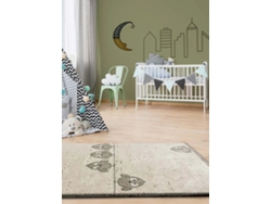 Alfombra infantil reciclada ATTICGO (Cranberry - Blanco - 115x170 cm)