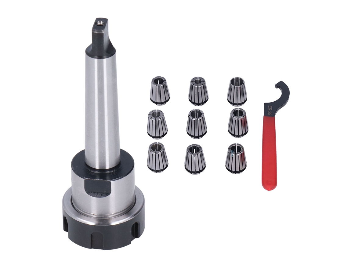 Juego De Herramientas De Mandril Er25 Con Barra De Extensión Mta2-m10 Para Fresado Y Torneado Cnc.