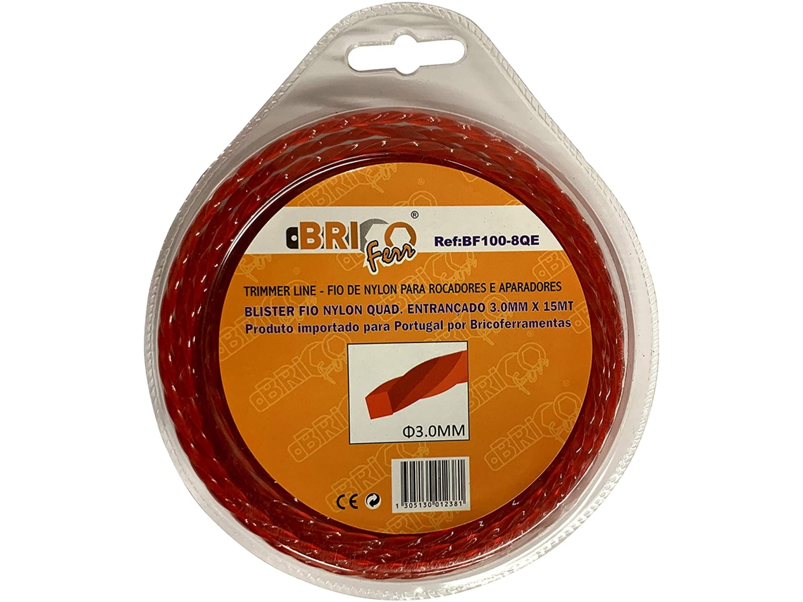 Bricoferr Hilo De Nylon Cuadrado Trenzado 3 Mm 15 M