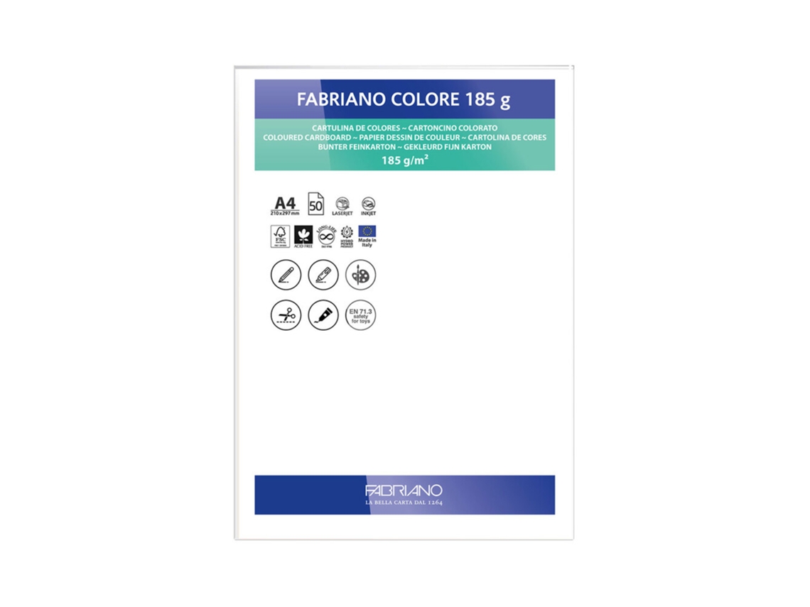 FABRIANO Cartulina A4 185 g/m² Blanca 50 Hojas