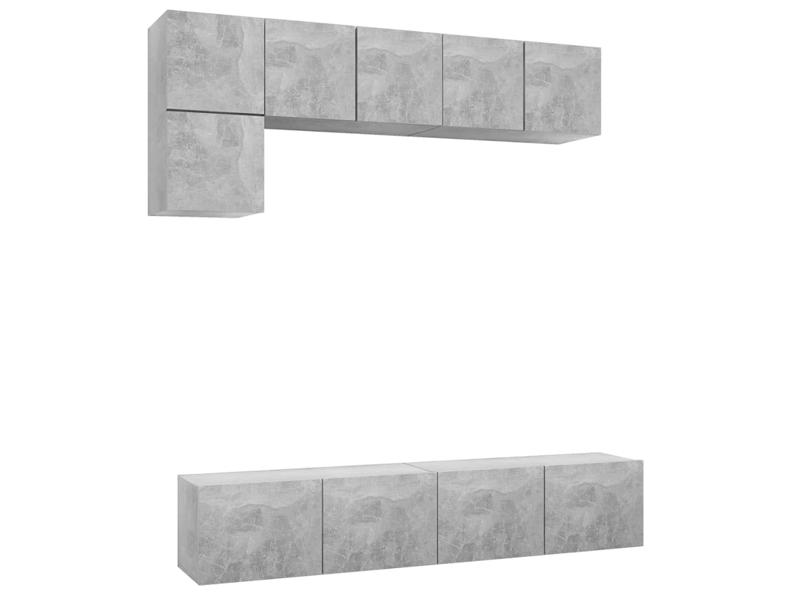 Maison Exclusive - Set De Muebles De Salón 5 Pzas Madera Ingeniería Gris Hormigón
