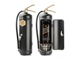 Extintor de incendios de metal, caja de vino, soporte para botellas, almacenamiento de whisky, minibar de bar