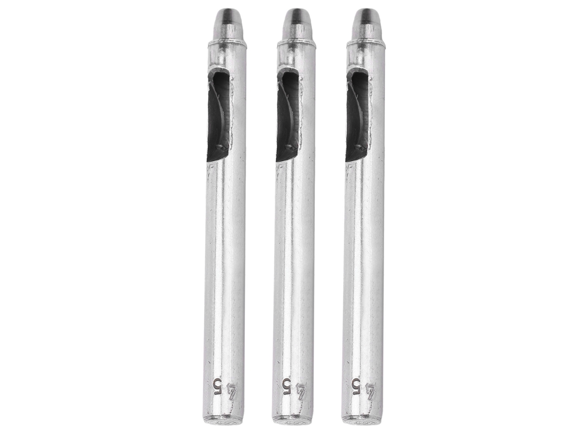 Perforadora redonda de acero aleado de 3 piezas para manualidades de cuero (5 mm)