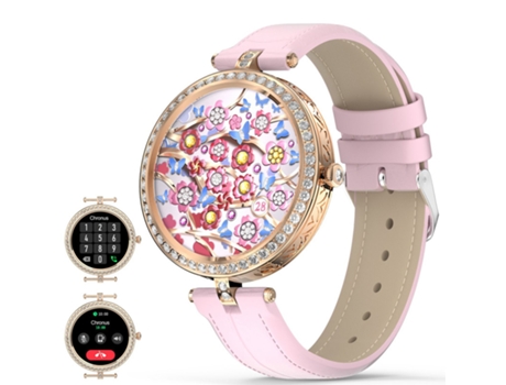 Reloj Inteligente Mujer Bluetooth Llamada iOS/Android Rosa VEANXIN