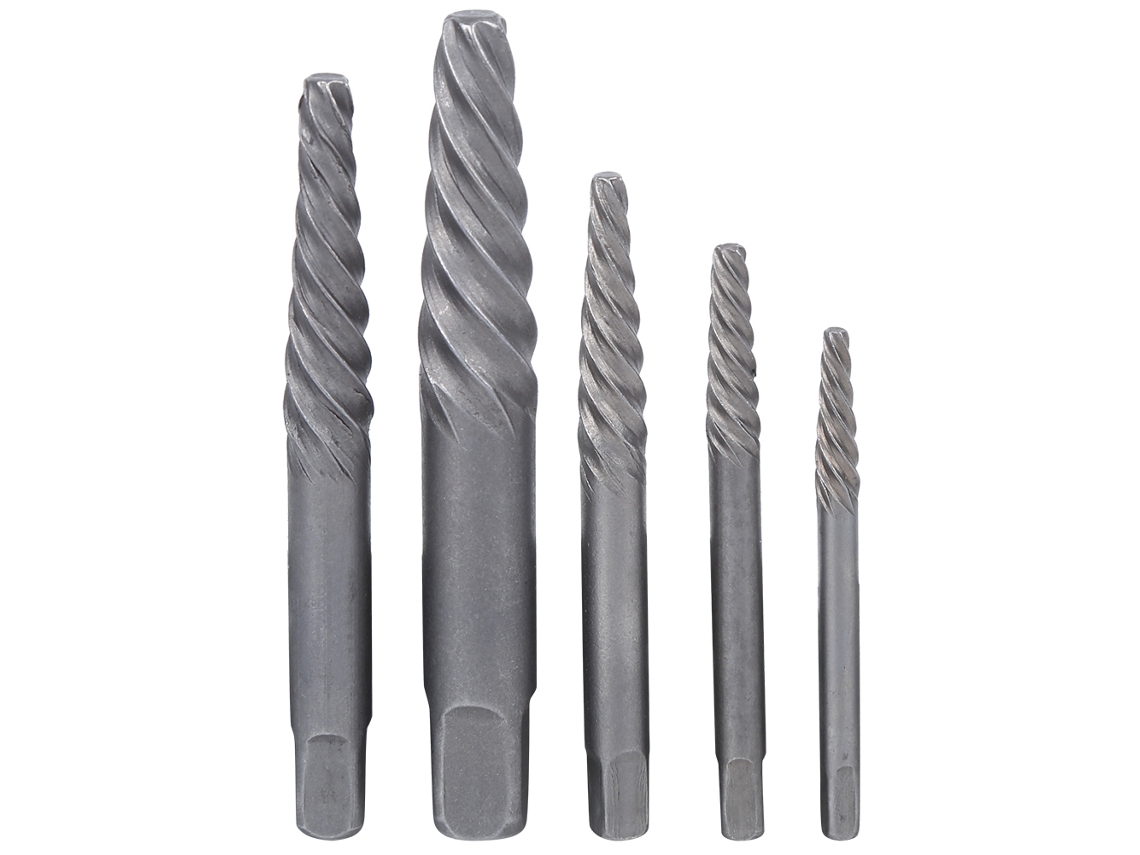 5 Piezas Extractores De Tornillos Sin Cabeza Herramienta De Mano Acero Cromo Vanadio Plata Accesorio De Hardware