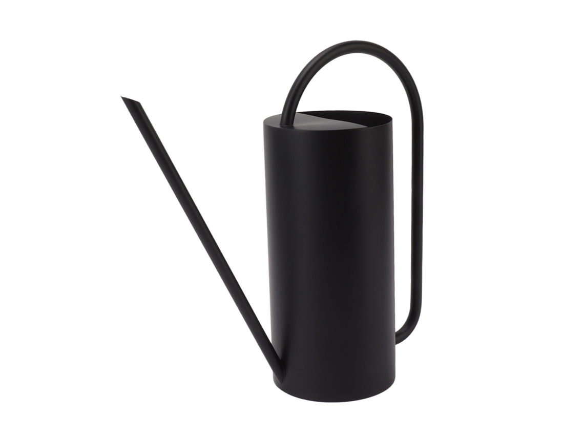 Regadera de acero inoxidable de gran capacidad de 1500 ml con boquilla larga para plantas, ideal para jardinería, color negro