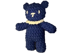 Kit de ganchillo para hacer tú mismo un oso azul, ideal para niños y adultos.