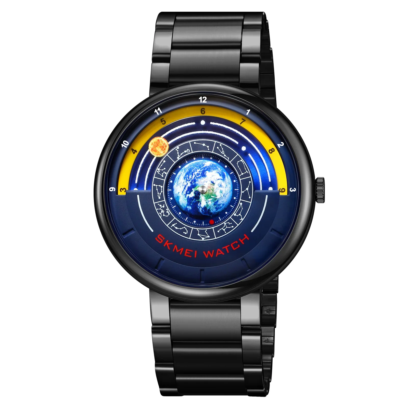 Reloj De Moda (negro) De Aleación Con Esfera De Cuarzo, Resistente Al Agua, Con Calendario, Cronógrafo Analógico Y Alarma.