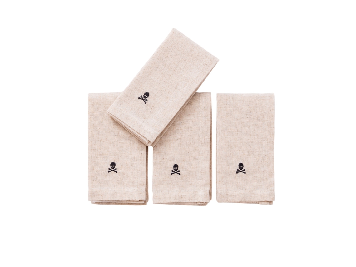 Juego de 4 Servilletas SCALPERS Home Lino y Poliéster (40x40cm - Beige)