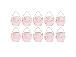 Juego de 10 cajas/bolsas hexagonales para bombones con cordón, ideales para decoración de bodas - Hengjian (rosa)
