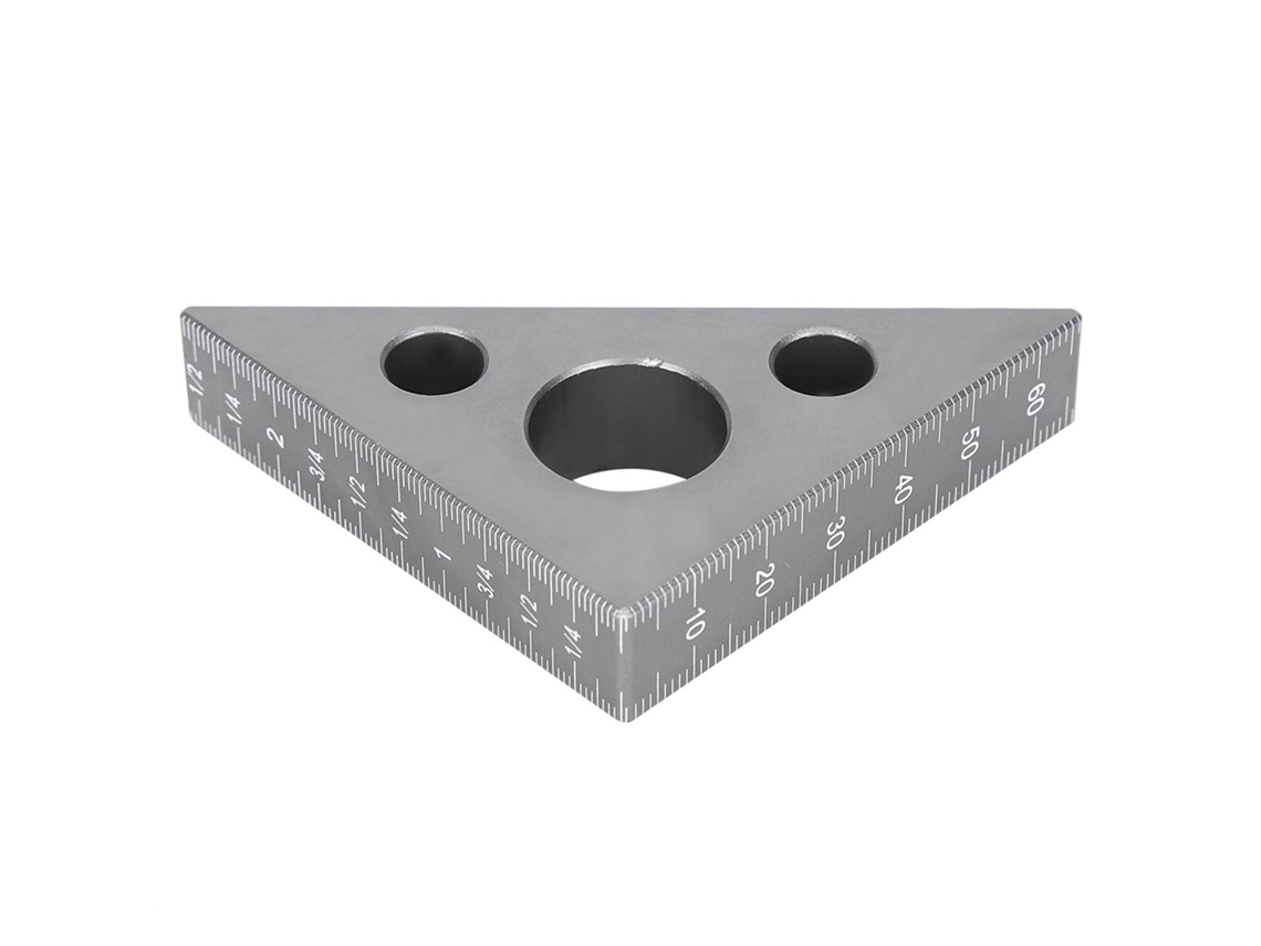 Regla Triangular De Aleación De Aluminio 45/90 Grados Medidor De Ángulo Recto Para Carpintería
