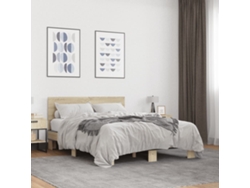 Estructura Cama Madera Ingeniería Metal Roble Sonoma 120x200 Cm