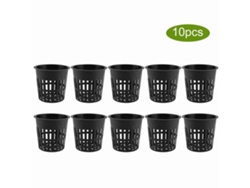 Juego De 10 Cestas Hidropónicas De Plástico Seguras Y Duraderas Para Cultivo En Jardín Y Balcón (negro)