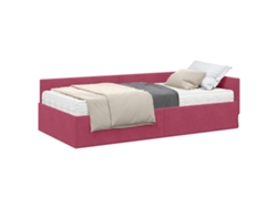 Maison Exclusive - Estructura De Cama Esquina Con Colchón 2 Pcs Verde Terciopelo