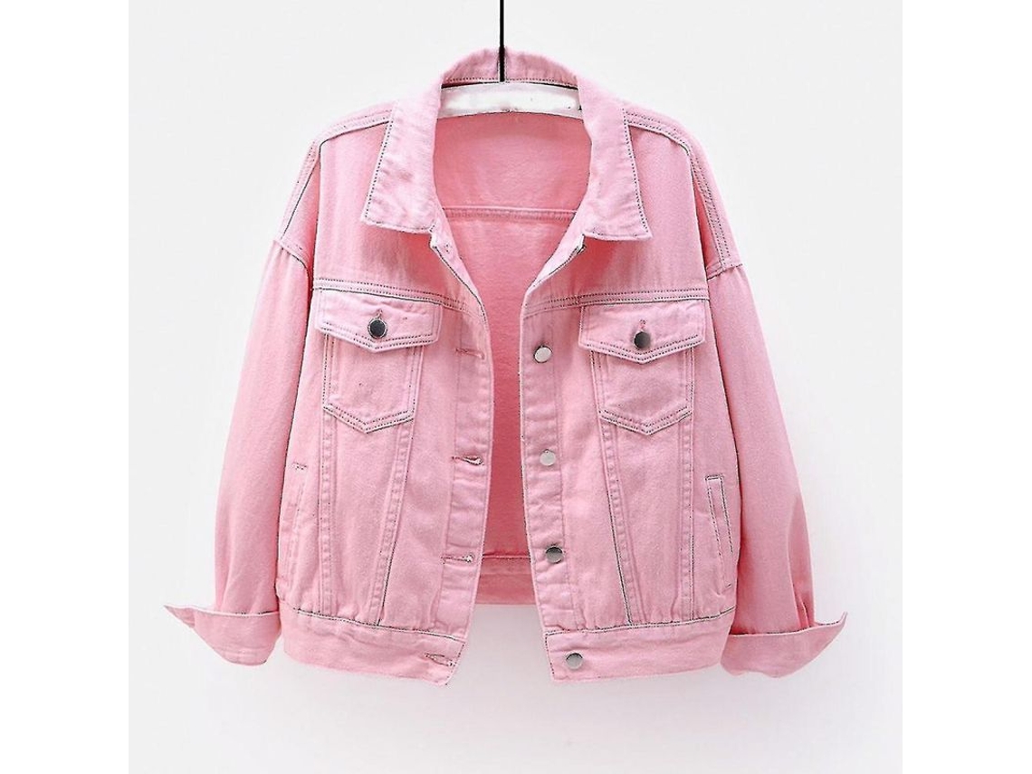 2026-chaquetas De Denim Para Mujer Otoño Primavera Manga Larga Abrigo Caliente De Talla S-xxxl M Rosa