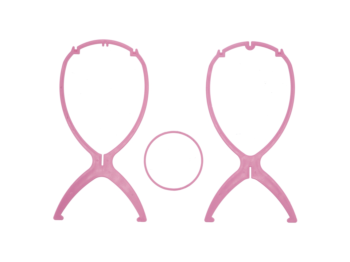 Soporte Plegable De Peluca Rojo Rosa Para Viajes, Hogar Y Salones De Belleza