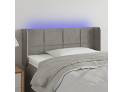 Cabecero Con Led De Terciopelo Gris Claro 83x16x78/88 Cm