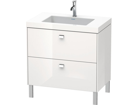 Lavabo para muebles DURAVIT Brioso c-bonded con base de 80,0x48,0 cm 2 extraíbles sin rebosadero con banco para grifos 1 agujero para grifos