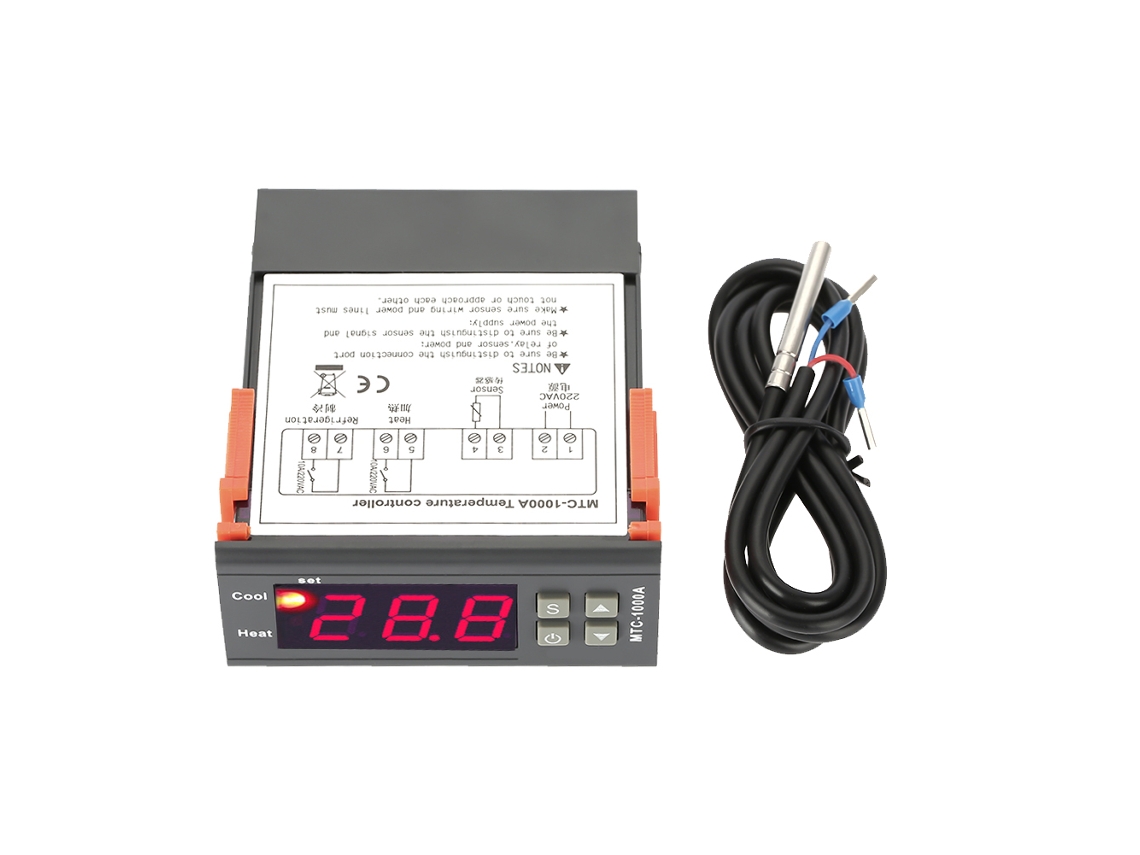 Controlador De Temperatura Digital Mtc-1000a Con Sensor Ntc Termostato Ac 220v