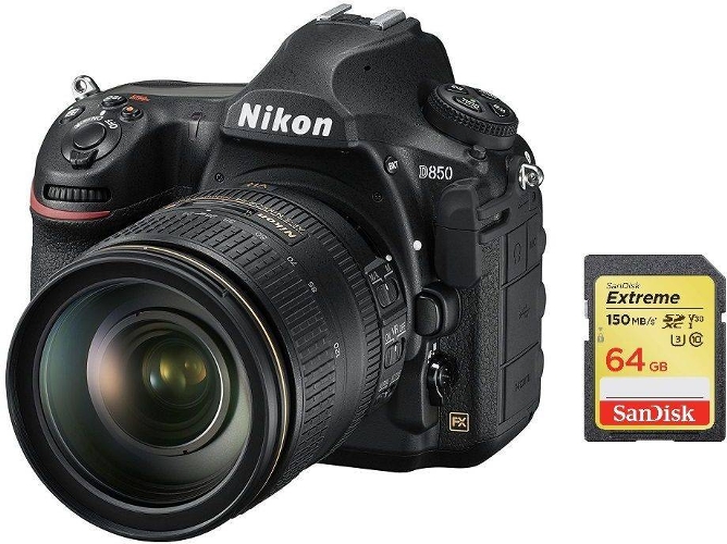 Kit Cámara Réflex NIKON D850AF-S 24-120 MM F4G ED VR + 64 GB