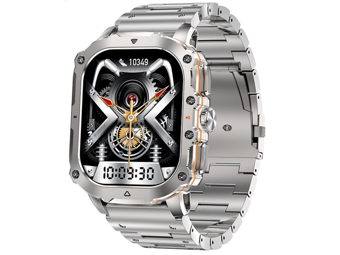 Reloj inteligente Yunzii Silver con funciones deportivas, para exteriores, llamadas Bluetooth, frecuencia cardíaca, oxígeno en sangre y monitorización del sueño.