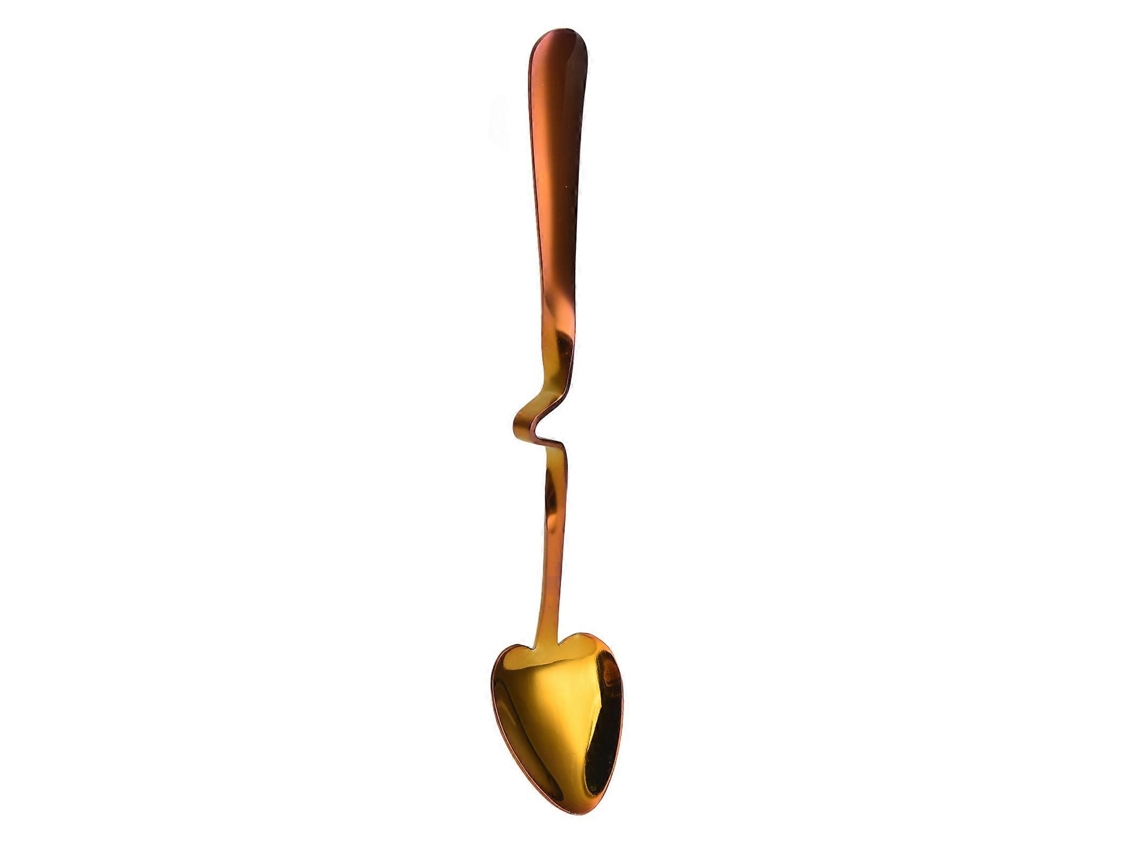 Cucharilla de acero inoxidable en forma de corazón para té, café o postre.