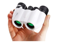 Binoculares para niños, mini binoculares 8x21, pequeños regalos para acampar, viajar y observar aves (blancos)