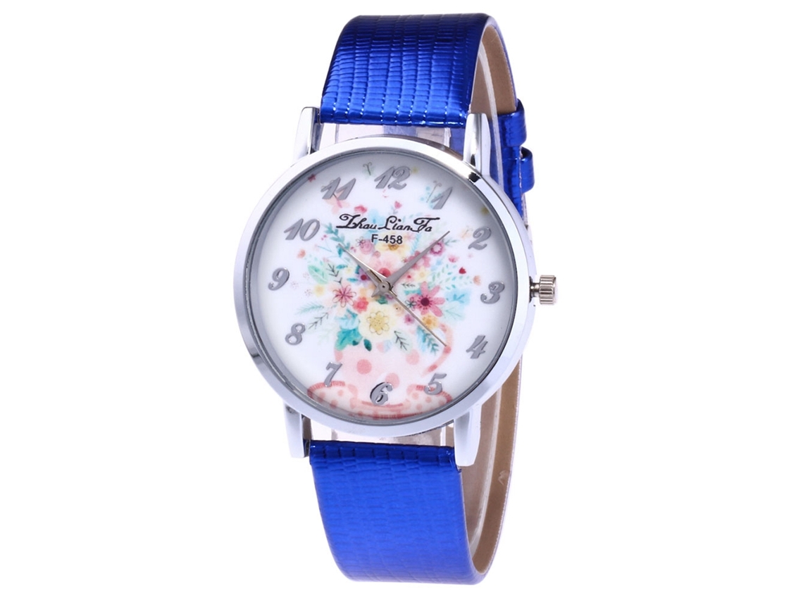 Reloj De Cuarzo Ultraligero De Cuero Para Mujer De Zhou Lianfa (azul)