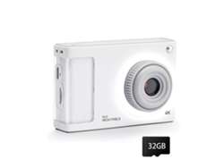 Cámara digital, cámara para niños FHD 1080P con tarjeta de 32 GB, zoom de 48 MP 8x para adolescentes y niños(blanco) BISBISOUS