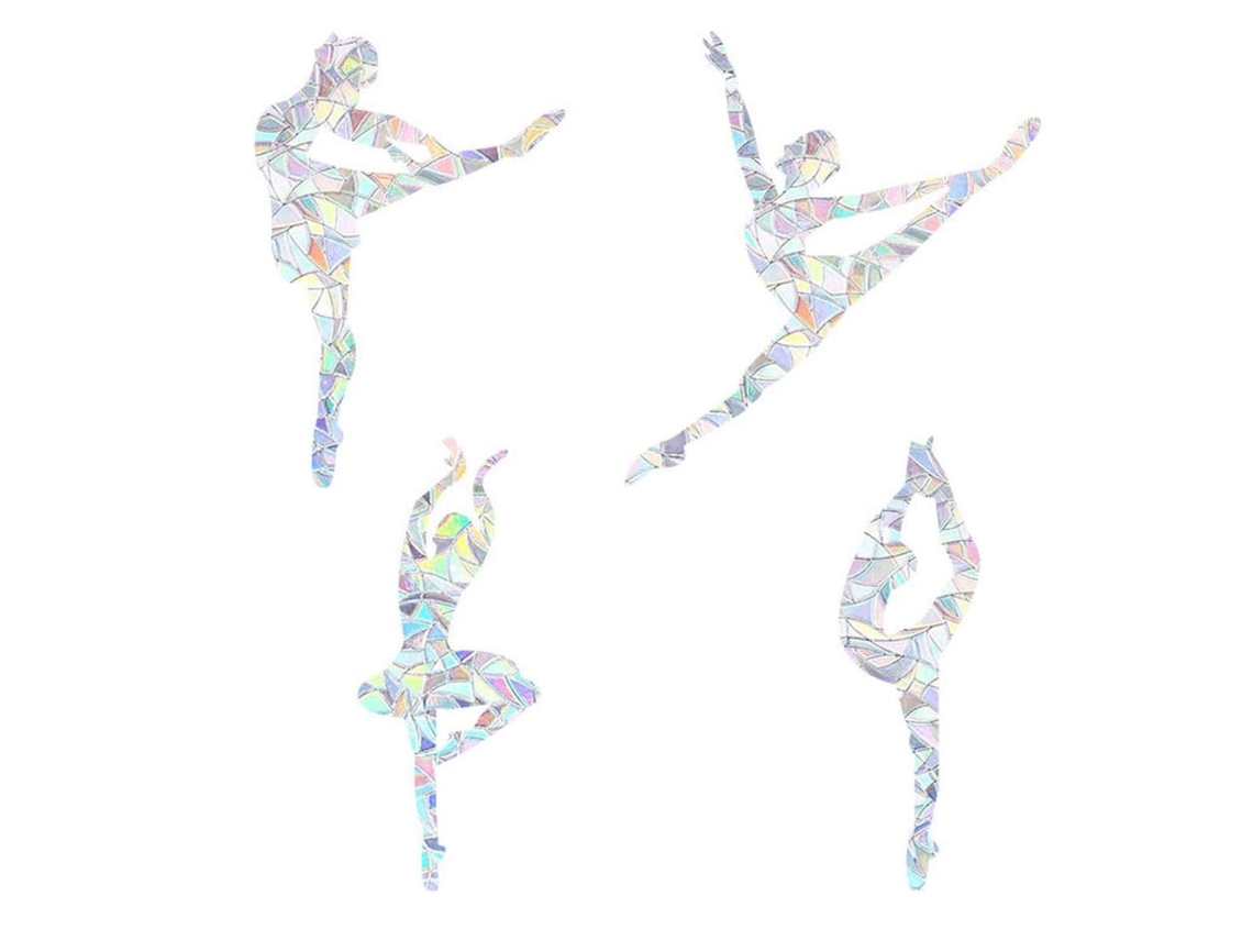 VVJIJILLY Ballerina Birds Birds Birds Cabras, Decalques De Janela Anti Colisão Para Ataques De Pássaros Não Adesivo Vinil Prismático, Suporte Eletrostático De Lon