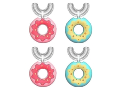 Cepillo de dientes infantil en forma de U con cabezal de silicona suave apta para uso alimentario. GOKOCO
