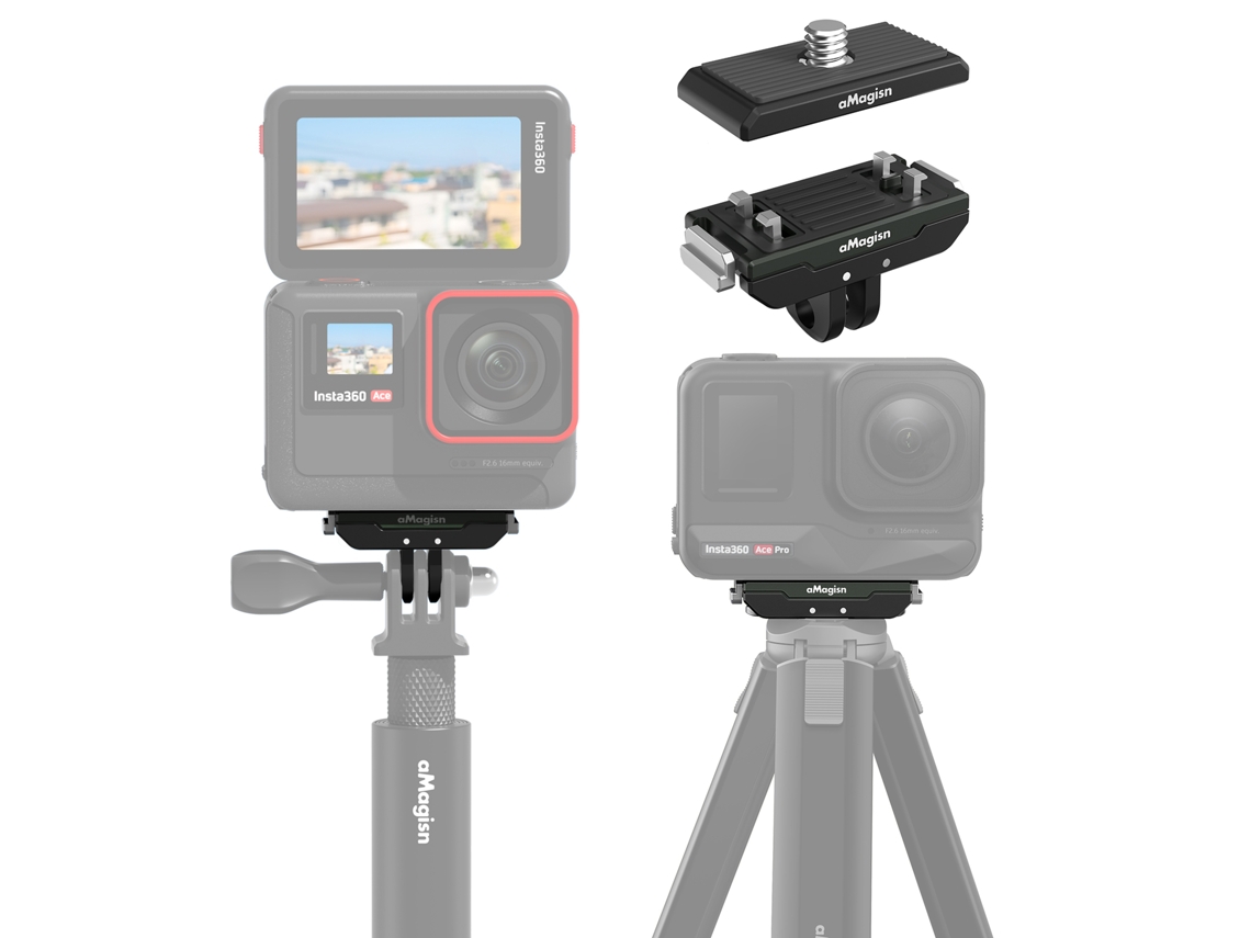 Soporte Magnético De Liberación Rápida Para Cámara De Acción Ac14-b Con Tornillo 1/4 Pulgada Compatible Con Insta360 Ace Pro/gopro Hero 12