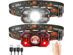 Linterna frontal LED recargable superbrillante para acampar y correr al aire libre (paquete de 2) Eifson