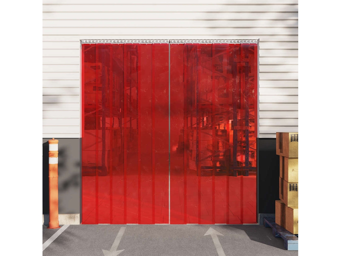 Tira De Cortina Para Puertas Pvc Rojo 200x1,6 Mm 50 M