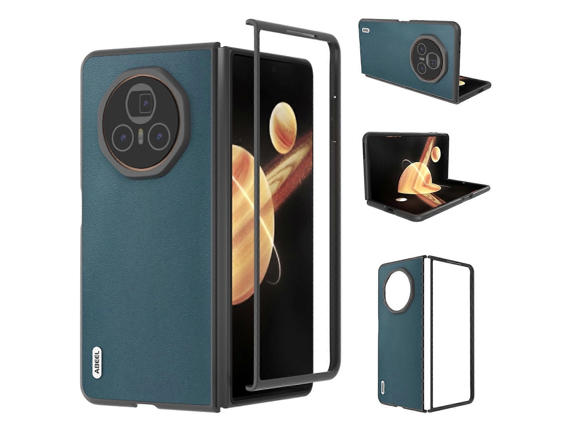 Funda Para Honor Magic V3 5g De Piel De Vacuno Auténtica Para Pc Con Borde Negro