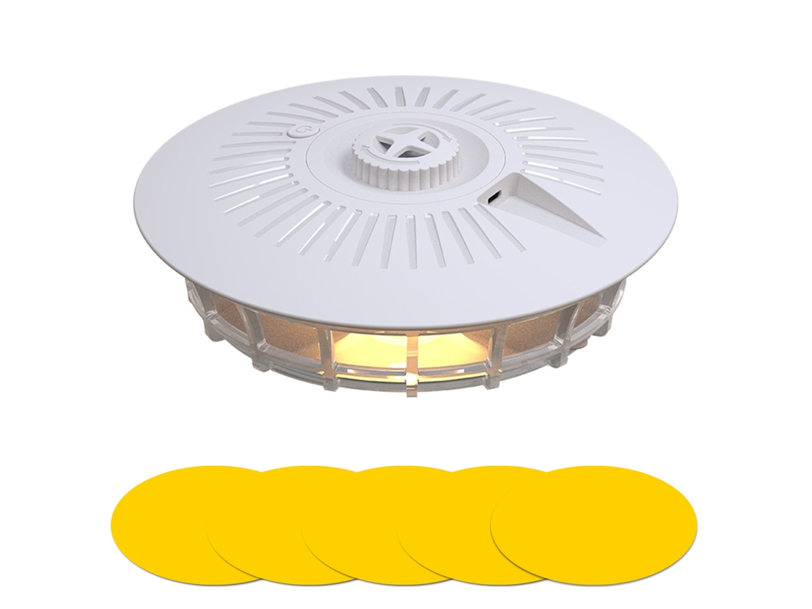 Lámpara colgante antimosquitos con 5 placas adhesivas, 4 modos, lámpara eléctrica para matar insectos, funciona con pilas y carga USB, Lu