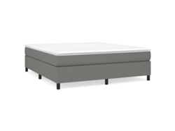 Maison Exclusive - Cama Box Spring Con Colchón Tela Gris Oscuro 180x200 Cm