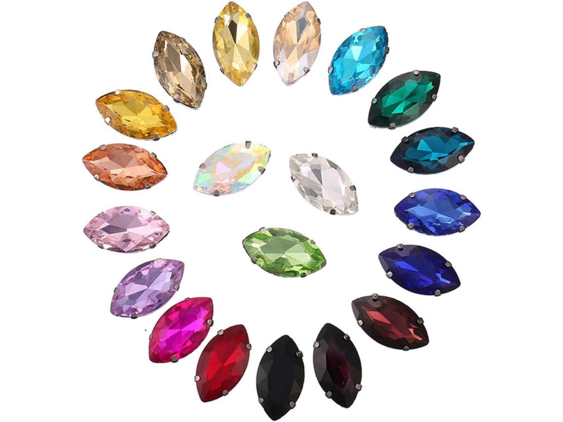 200 Peças De Strass De Cristal Para Costurar Com 4 Garras Em Aço Inoxidável Para Vestido De Noiva E