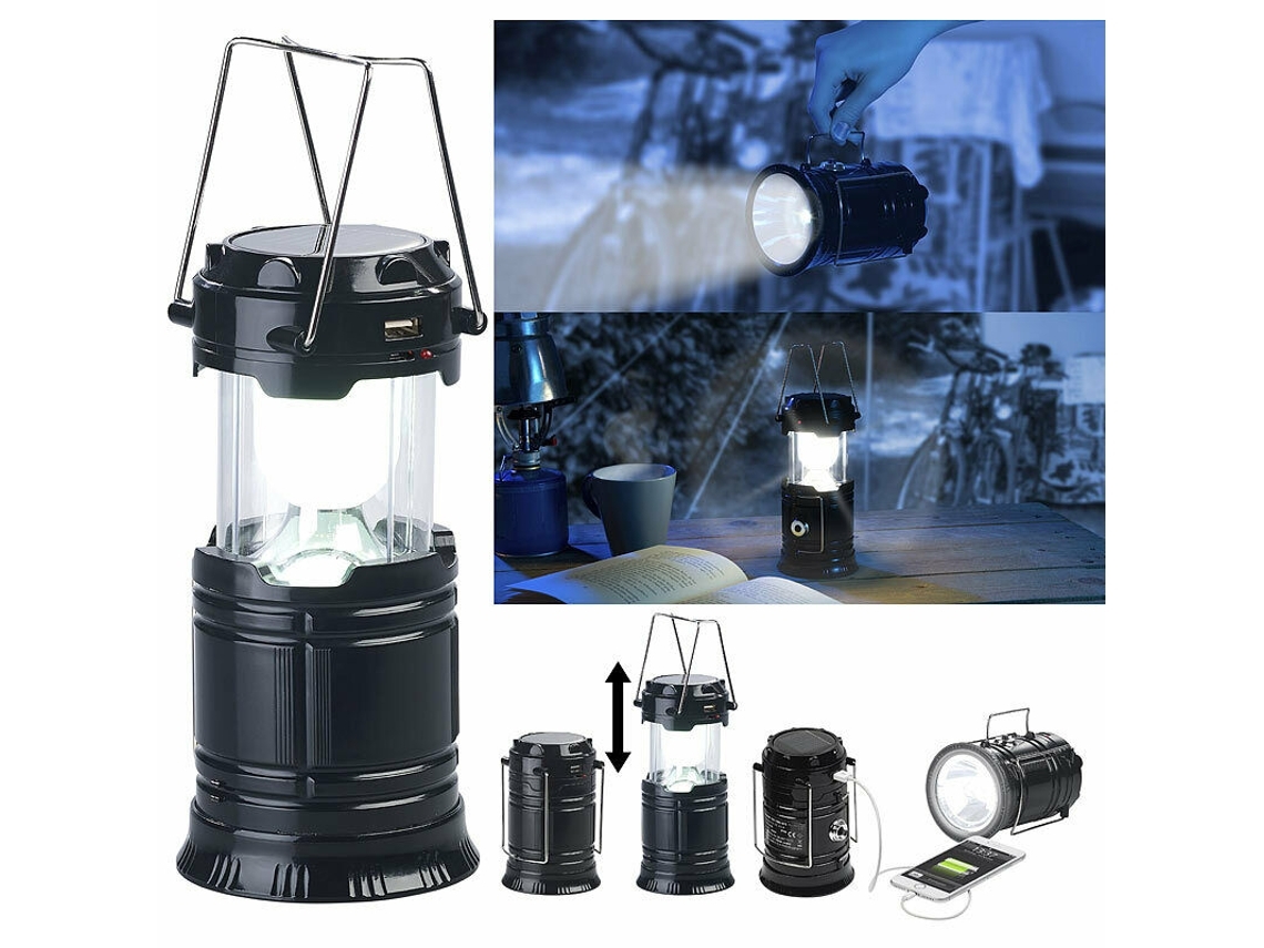 Lámpara De Camping Led 3 En 1 Con Energía Solar, Linterna Portátil Y Cargador Usb Recargable, 80 Lúmenes, Decoración Para Gamers.