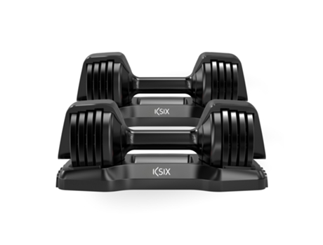 Pack 2 Mancuernas ajustables 11 kg KSIX, Acero Q235, 8 discos incluidos, Agarre ergonómico, Diseño compacto