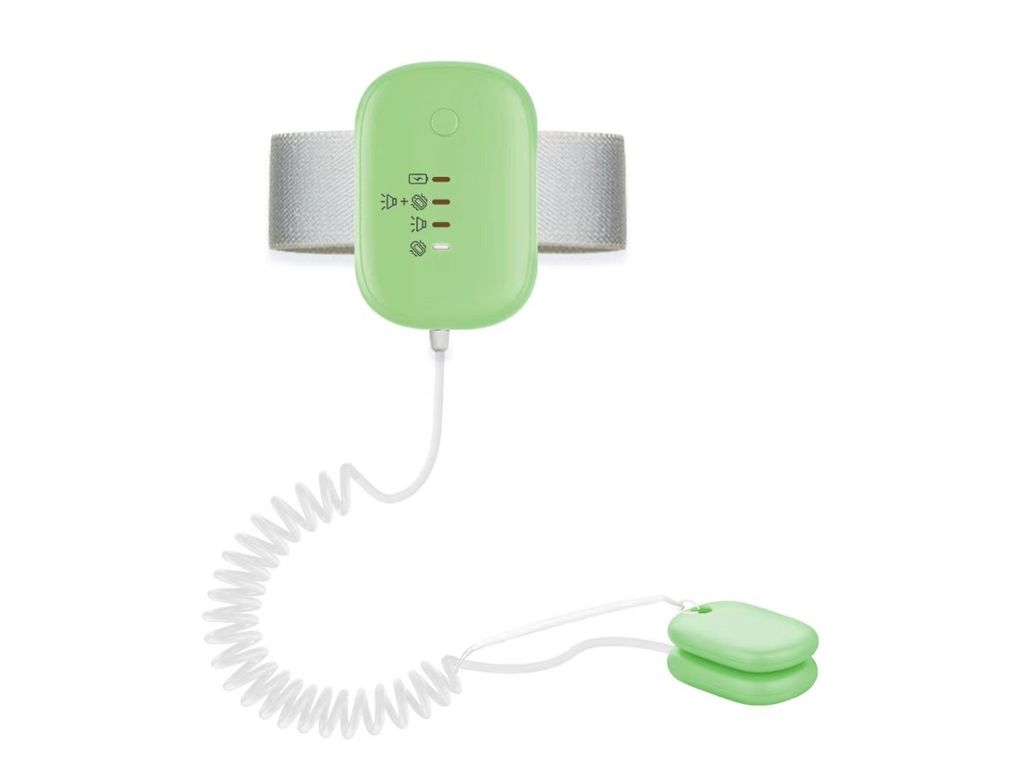 Alarma de enuresis Eifson con carga USB, sensor de alta sensibilidad, sonido potente y vibración intensa (verde)