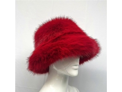 Gorro Bucket De Pelo Falso De Zorro Arcoíris Fluffy Caliente Otoño Invierno Rojo Profundo 58-60cm L 58 60cm Rojo Intenso