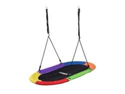 Relaxdays Columpio Nido Oval, Niños Y Adultos, 300 Kg, Xxl Para Varios Niños, 150 X 80 Cm, Multicolor