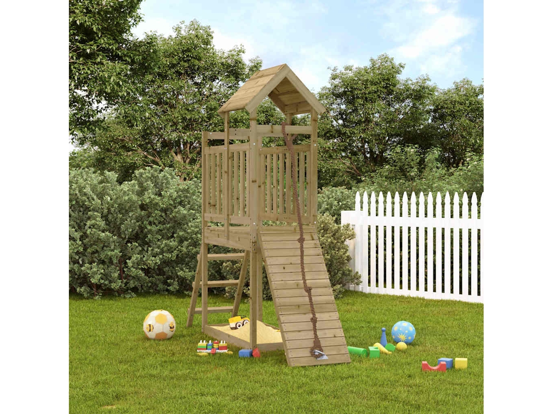 Casa De Juegos Con Pared Escalada De Madera Impregnada De Pino