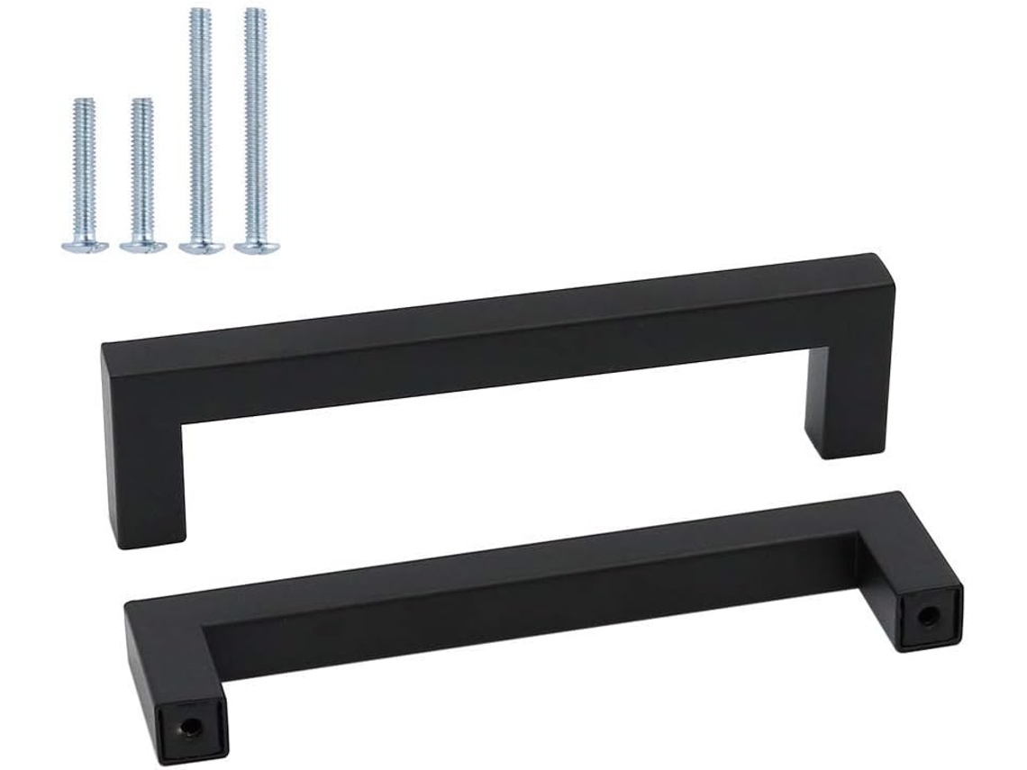 Tiradores Para Muebles, Acero Inoxidable, 10 Unidades, Color Negro.