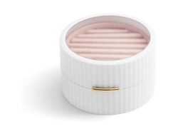 Caja De Joyería De Viaje Para Mujer, Organizador Pequeño De Dos Niveles Para Anillos, Pendientes, Collares Y Regalos (blanco - 2 Unidades)