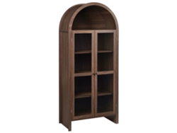 Móvel Decorativo Com Frente Em Vidro Beliani Glenwood De Aglomerado De Madeira Castanho 79x40x178